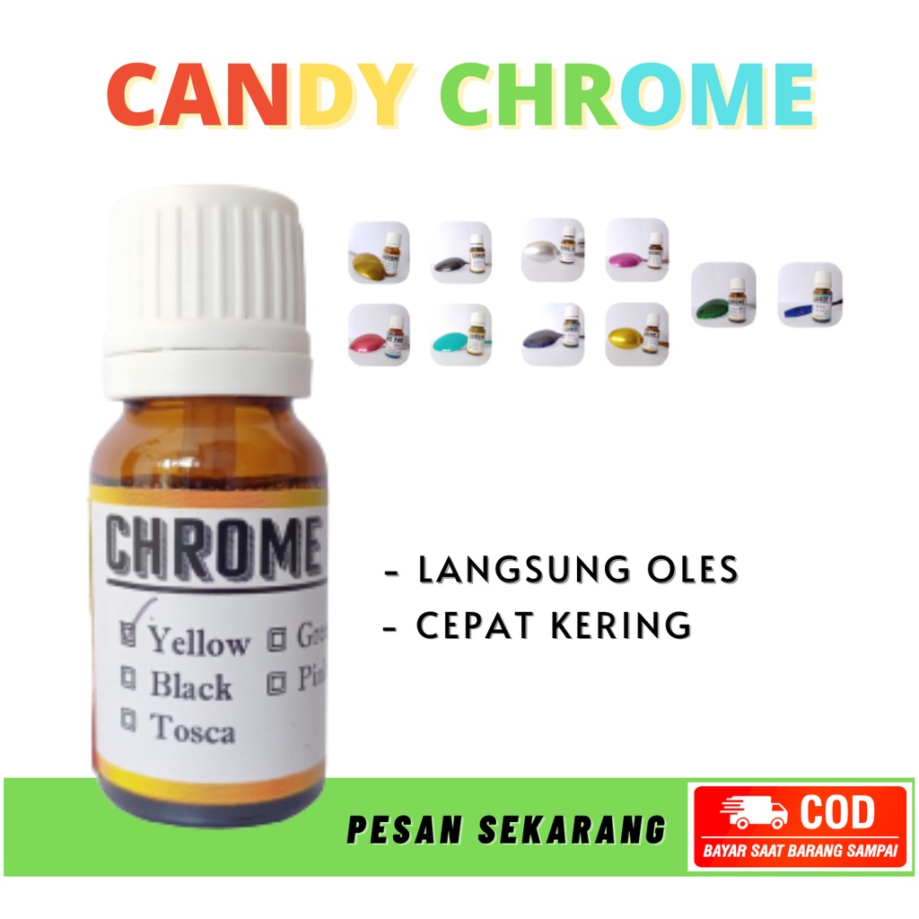 BEST SELLER - Candy Chrome Cat Velg Kendaraan - Cat Oles Instant Candy Paint
