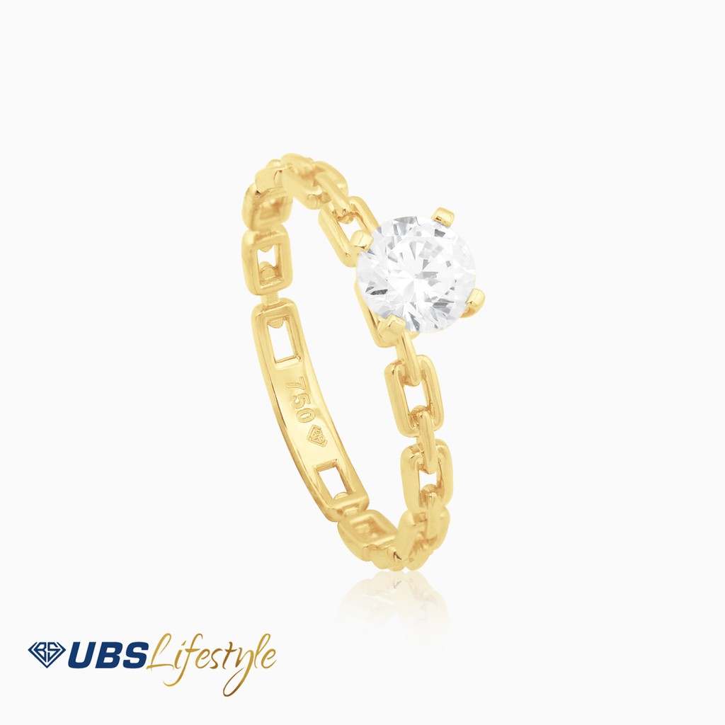 UBS Cincin Emas Arty Solitaire - Ecd1417 - 17K - Kuning