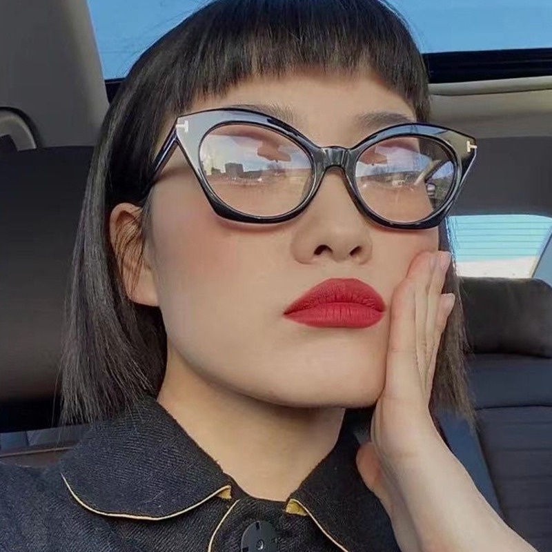 (YUZHU) COD Korea Fashion Style Kacamata Anti Radiasi untuk Wanita Retro Cat Eye Kacamata Kacamata Anti Cahaya Biru