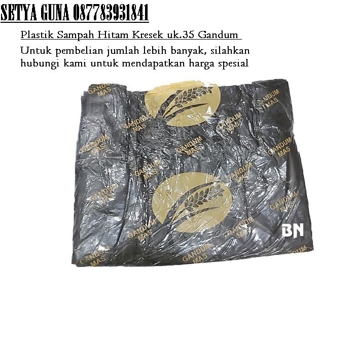 Plastik Sampah Hitam Kresek uk.35 Gandum