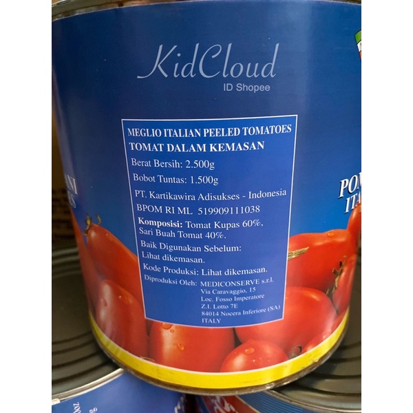 

Promo 7.7 MEGLIO peeled tomato 2.5 kg/ itali paste tomatoes 2500 gram tomat pomodori pelati italian