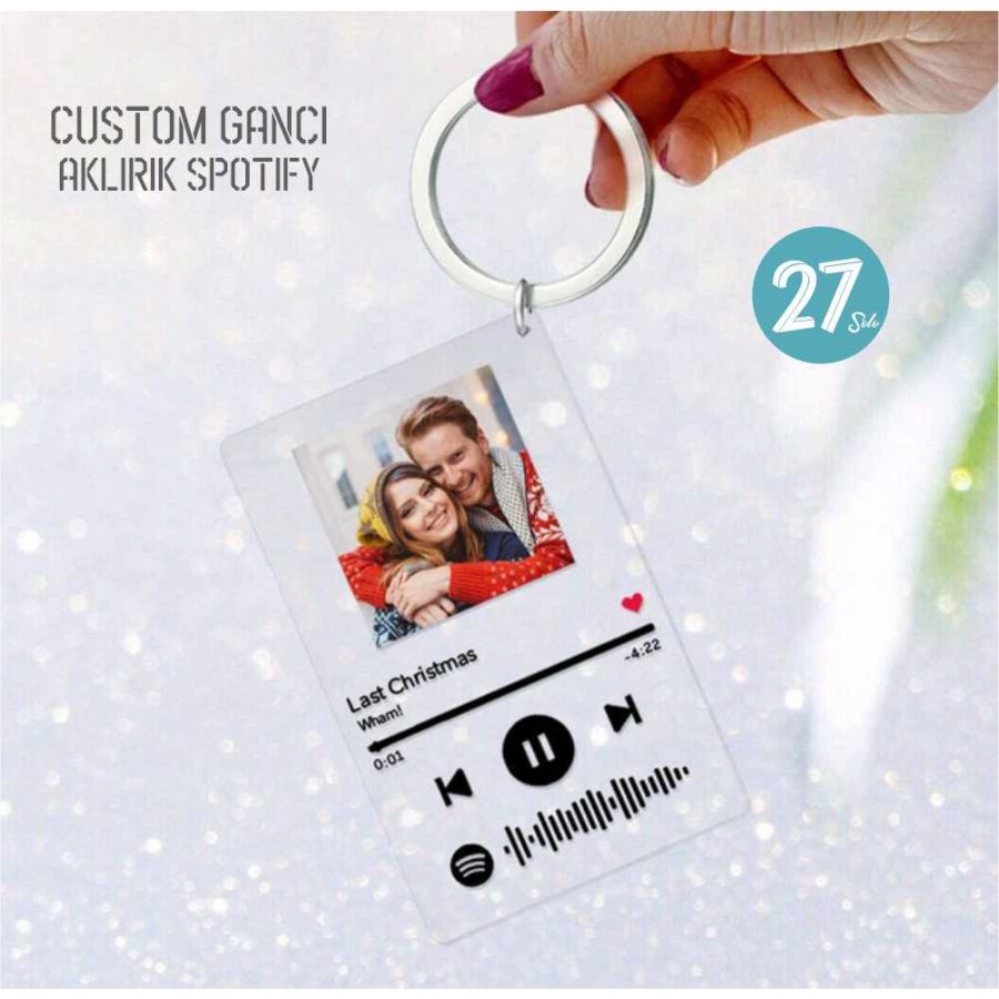 Custom Gantungan Kunci Spotify Keychain | Custom Akrilik Spotify Ganci