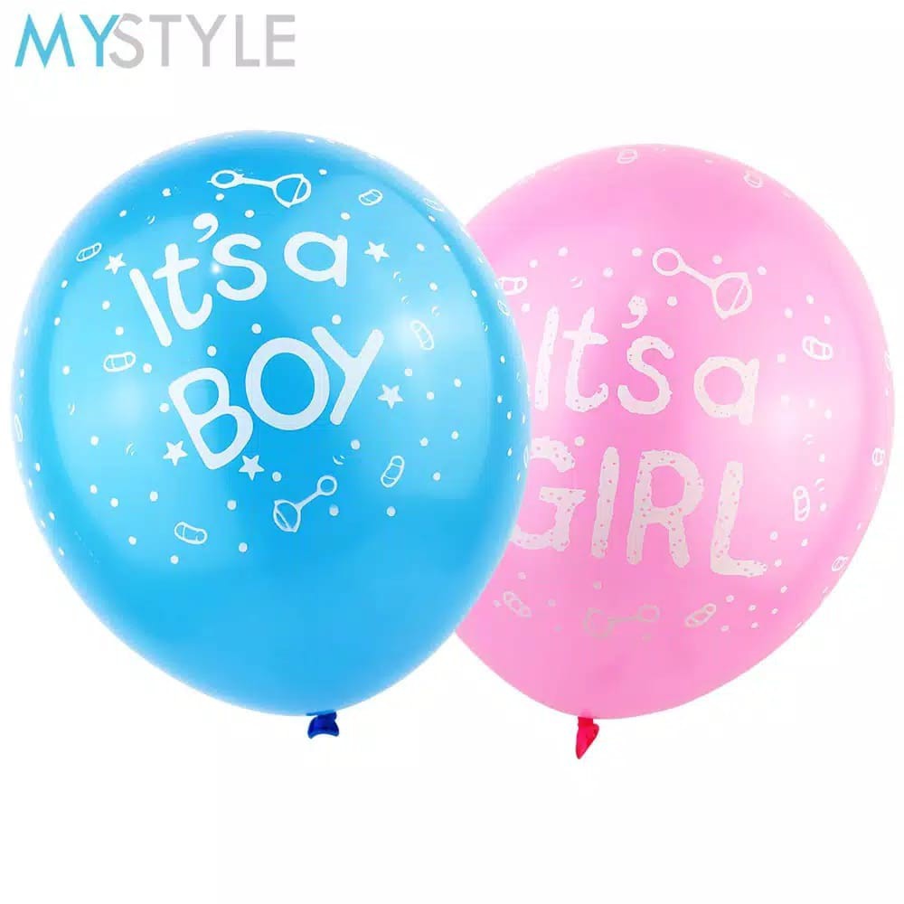 HAPPY TIME BALON LATEX BABY BOY/BABY GIRL SATUAN BABY SHOWER DEKORASI MURAH