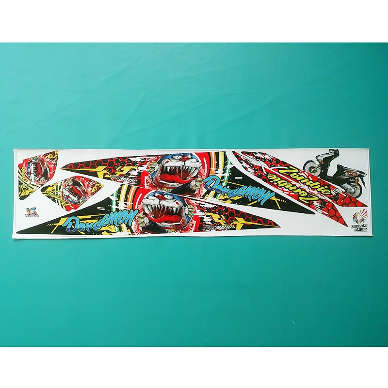 Stiker motor beat karbu doraemon monster hitam