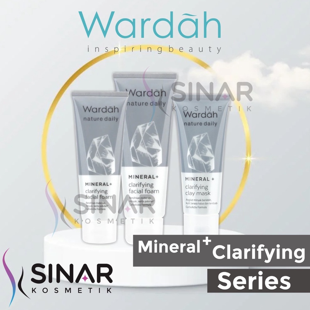 ✦SINAR✦ Wardah Nature Daily Mineral + Clarifying - Facial Foam - Clay Mask