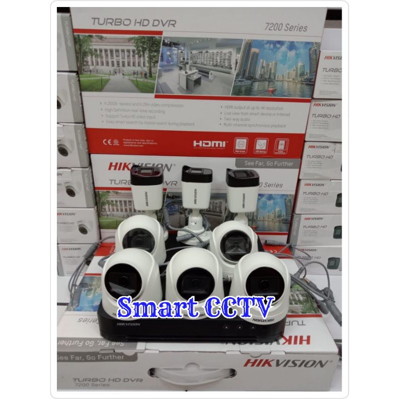 PAKET CCTV HIKVISION 8CH 8 KAMERA 2MP AUDIO KOMPLIT