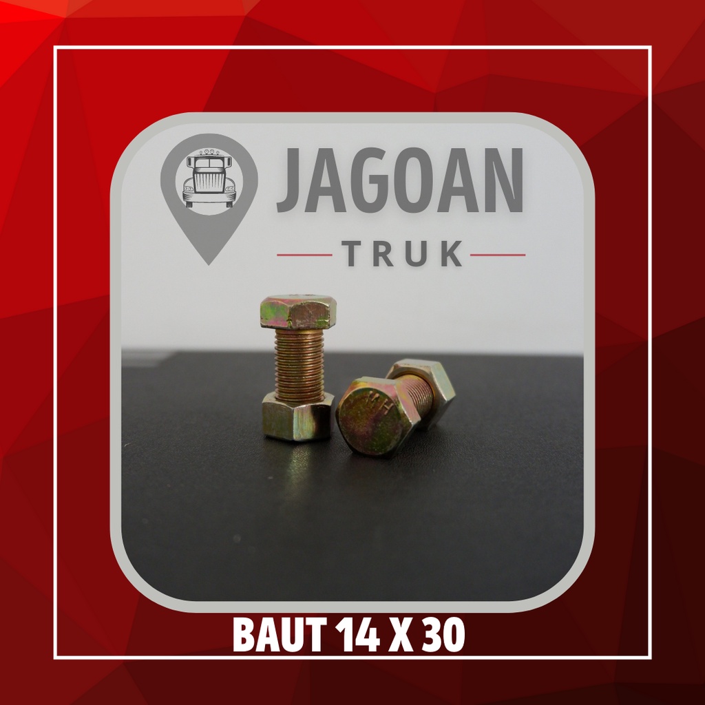 Baut Mur Kuning BMK 14 X 30 mm 14x30mm Kunci 19 Kuat dan Halus