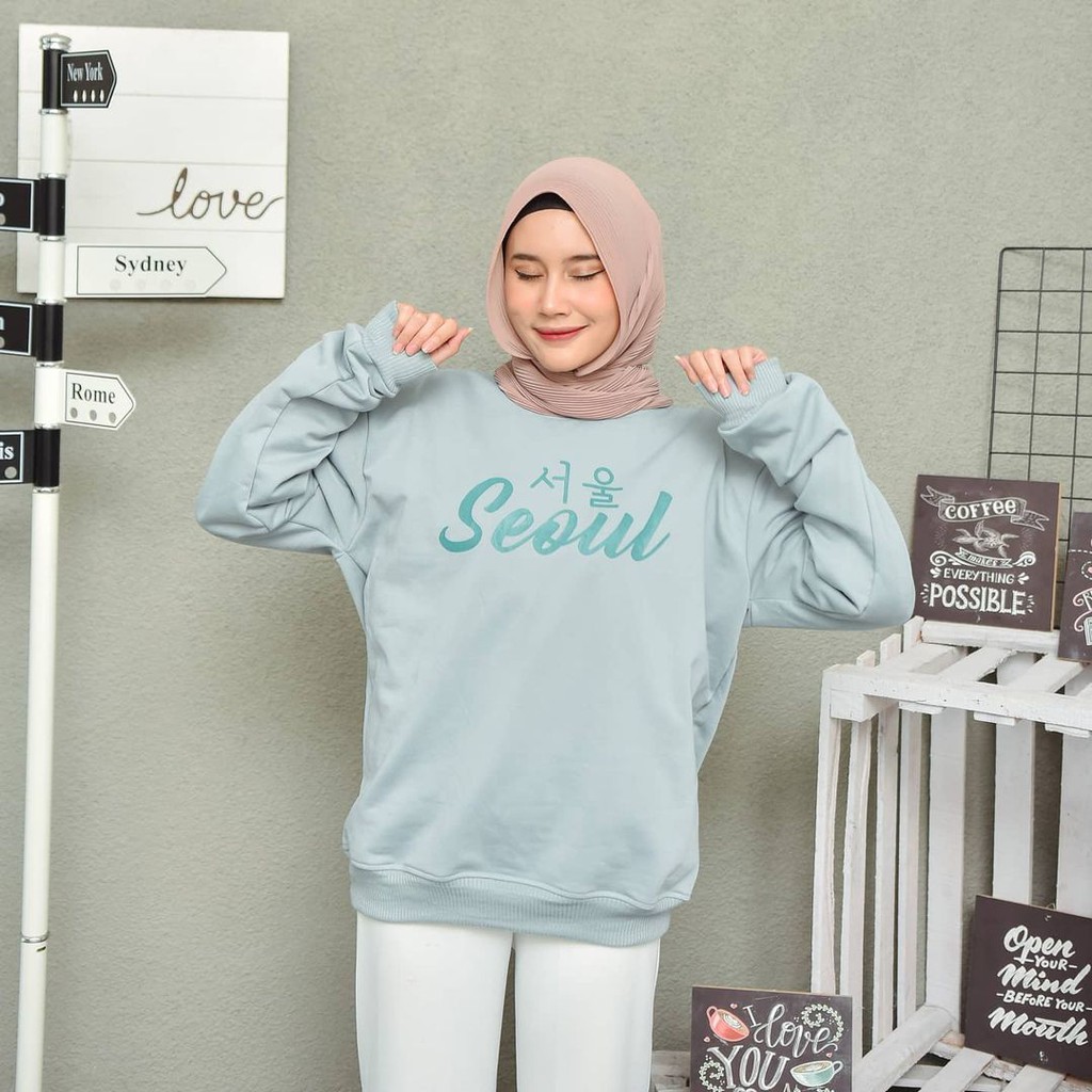 SWEATER WANITA SEOUL//ATASAN WANITA LUCU ALA KOREA TEBAL TERBARU.