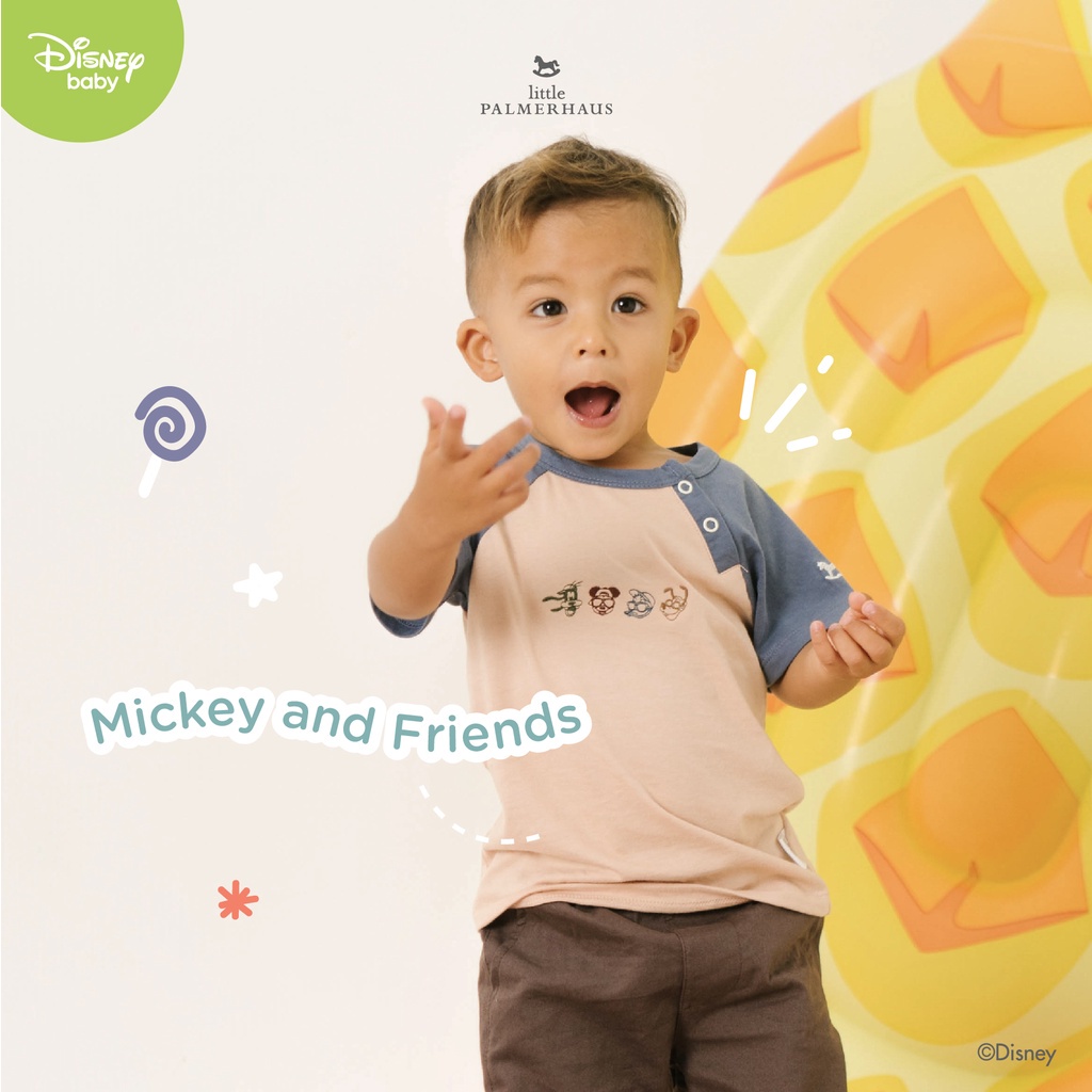 PROMO 7.7 PROMO BAJU LEBARAN LITTLE PALMERHAUS DISNEY MICKEY FESTIVE TSHIRT BAJU KAOS ANAK ATASAN ANAK 0 - 3 TAHUN