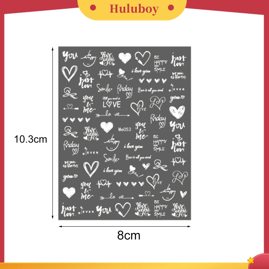 Huluboy Huluboy♡ Stiker Kuku Motif Hati 3D Untuk Manicure
