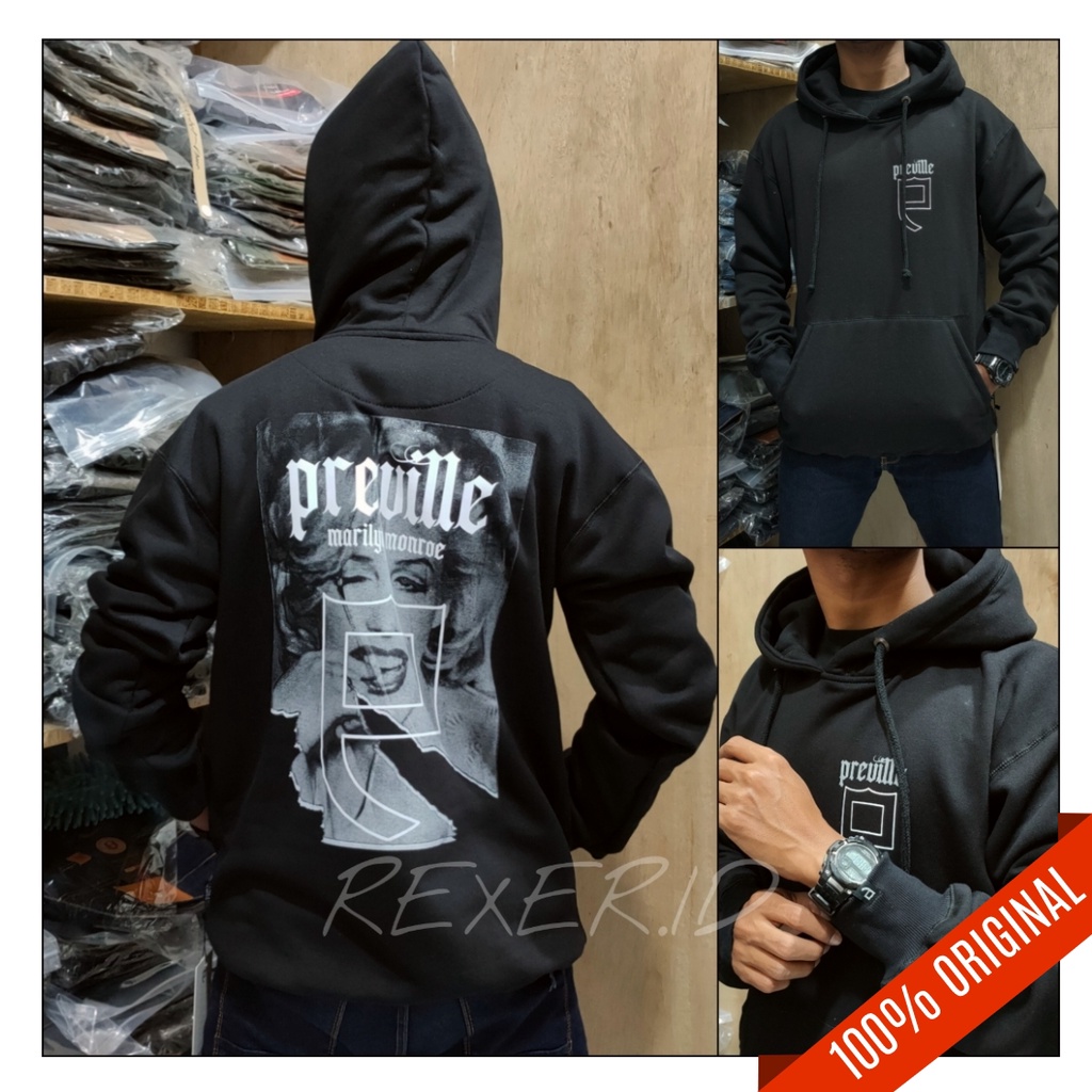 Jaket Hoodie Black Marily Monrue Preville