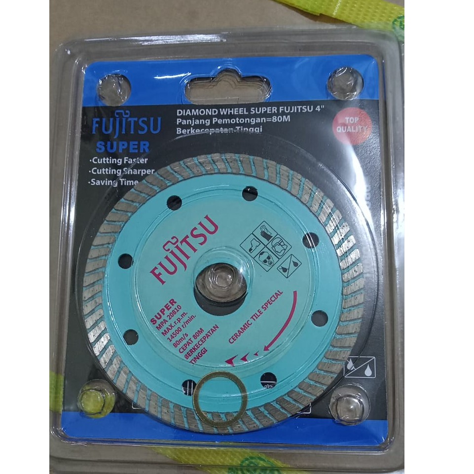 Mata Potong Keramik Turbo/ DIAMOND WHELL SUPER FUJITSU 4&quot;/ CUTTING WHELL/MATA POTONG KERAMIK GRANITE SUPER/Diamond Wheel Mata Potong Keramik SUPER FUJITSU Model Toho Turbo 4 In