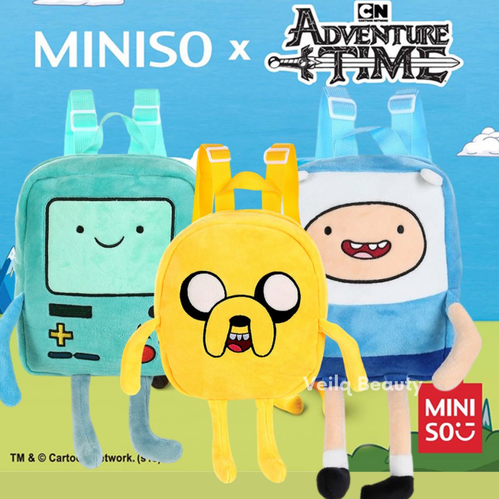 Miniso Backpack Tas Punggung Ransel Sekolah Adventure Time Small Finn Jake BMO