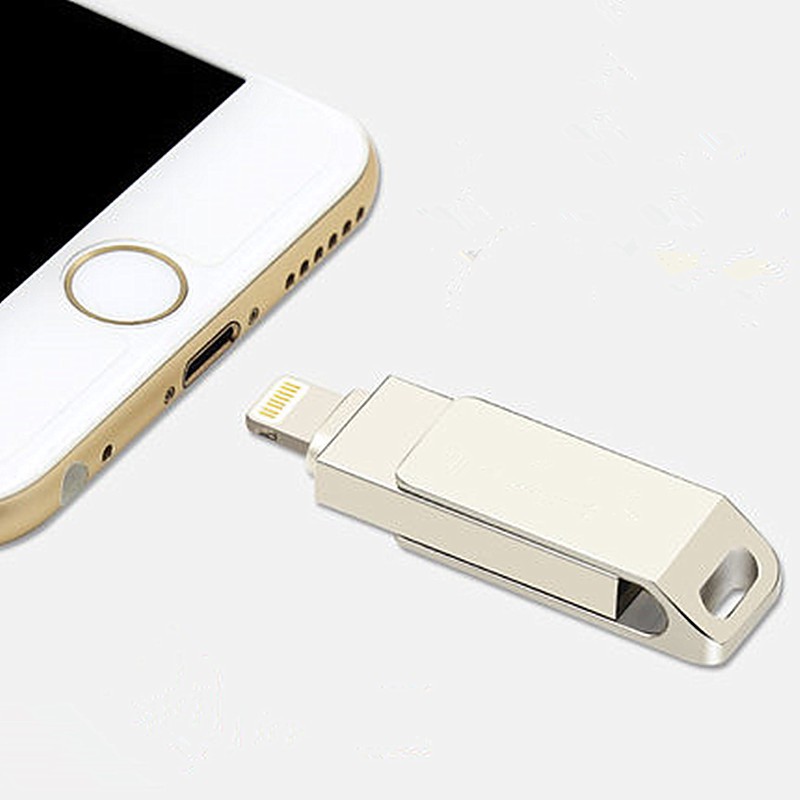HD i-usb Flash Drive Bahan Metal Tahan for Air untuk iPhone / iPad