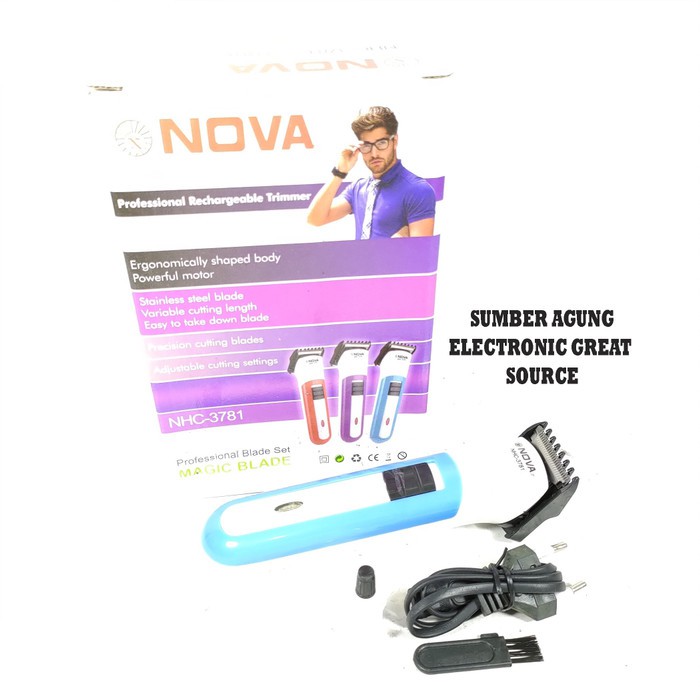 Nova NHC3781 3781 Alat Cukur Rambut Cas Portable Ringan On Off