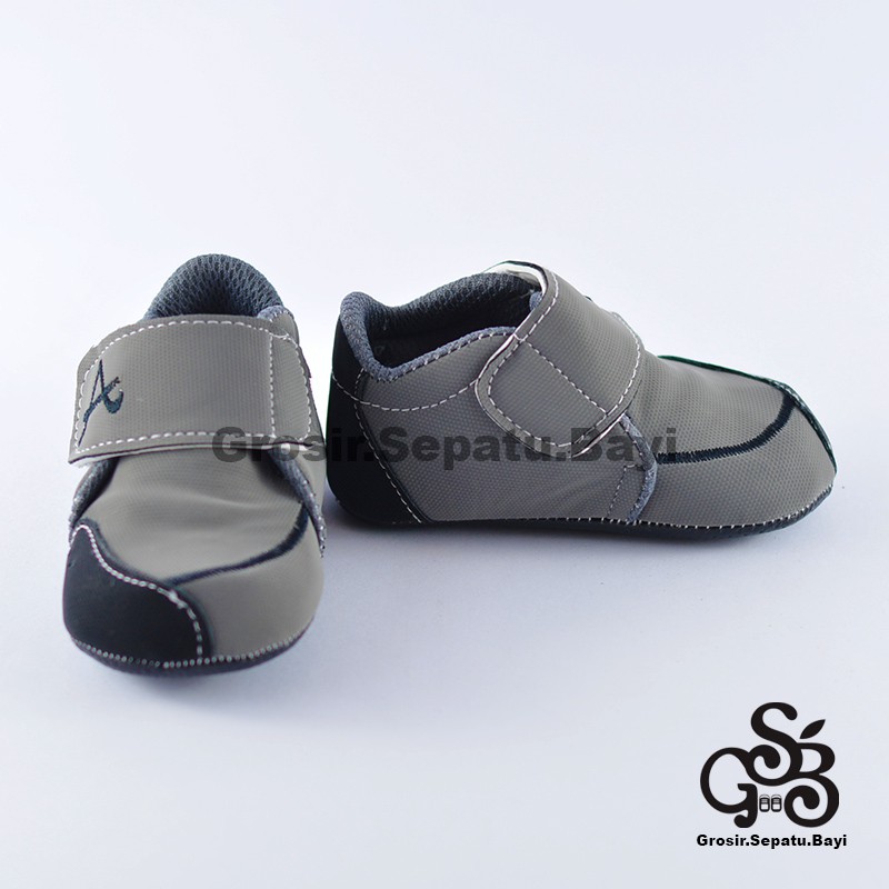 sepatu bayi baby shoes prewalker laki laki umur 2 - 14 bulan model casual A warna ABU