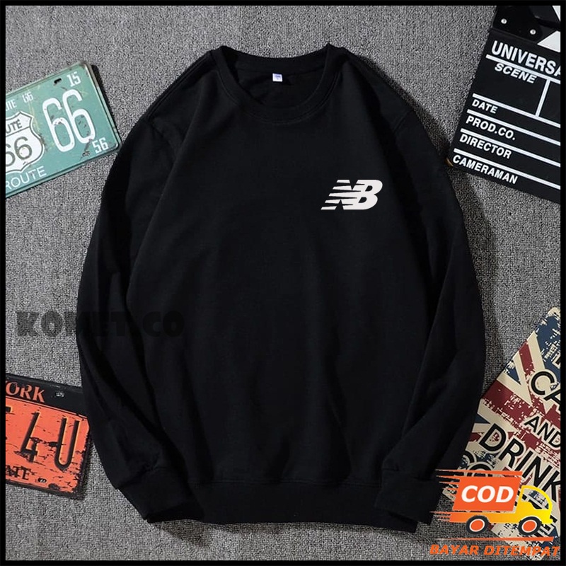 SWEATER CREWNECK SVCKS MOTIF SIMPEL WARNA HITAM PUTIH NEW BALANCE PRIA WANITA KUALITAS PREMIUM