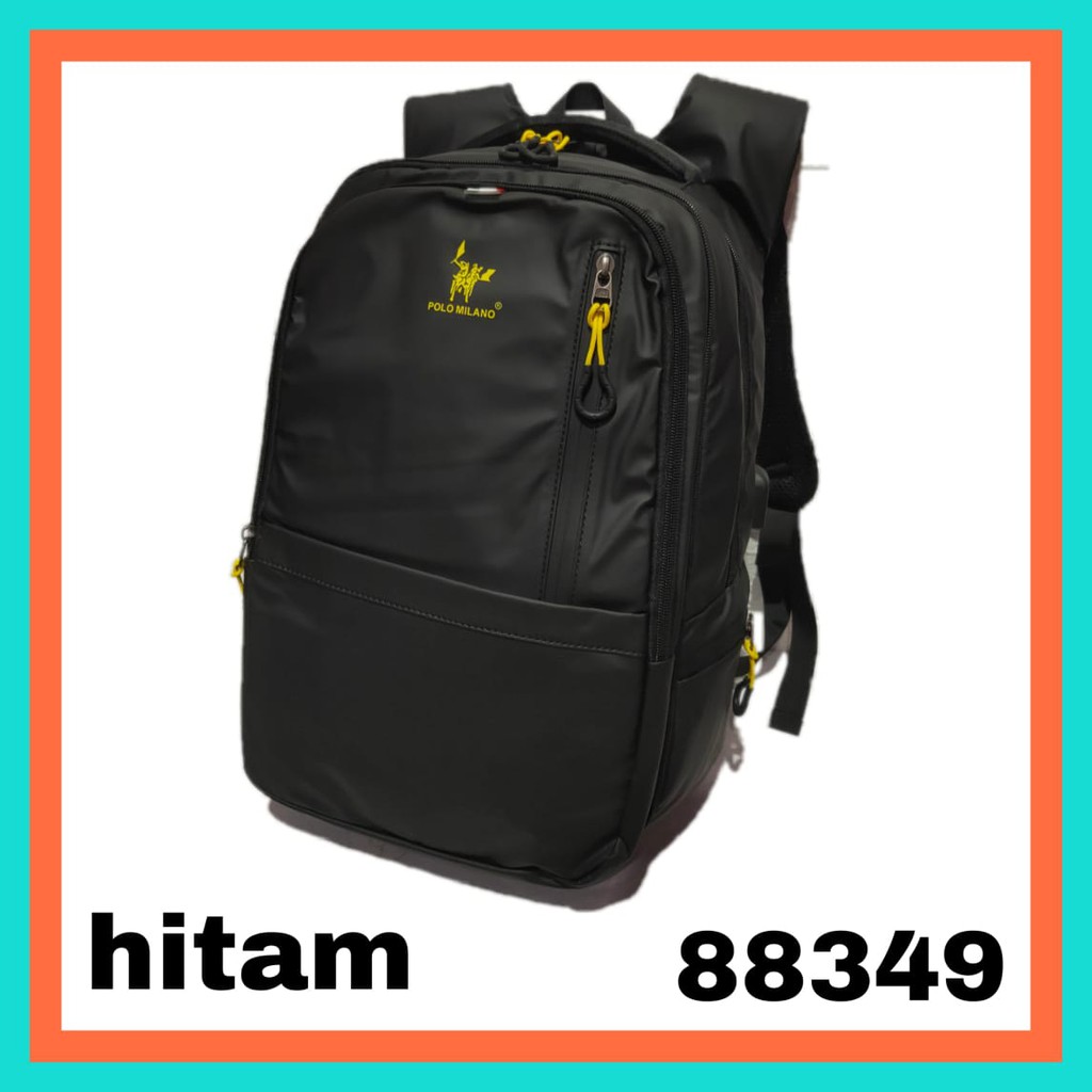 TAS RANSEL FASHION PRIA Tas Pria TERBARU POLO MILANO - 88349 - BACKPACK WATERFPROOF -RANSEL USB - RANSEL