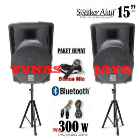 Paket komplit Speaker Aktif Alpha Seven 15 inch TSPA 15-27 (300 watt)