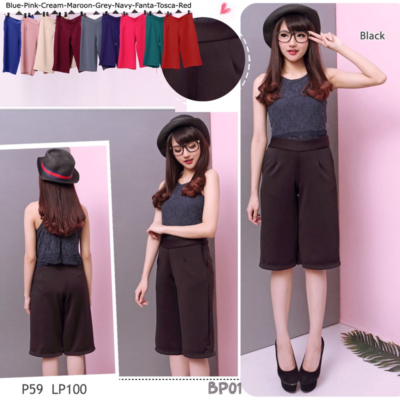 KULOT PENDEK - FREE Ongkir - Celana Kulot PENDEK Wanita Murah Warna Warni Scuba Premium HQ