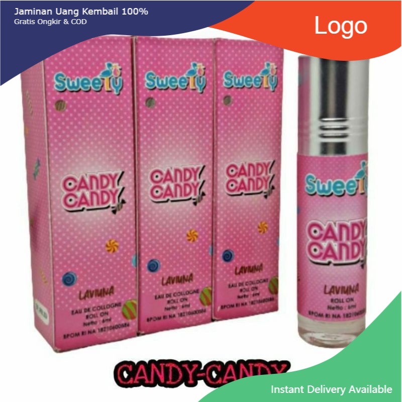 ROLL ON SWEETY ( CANDY CANDY ) BABY ANAK BAYI DEWASA PRIA WANITA 6ML FREE BOX BPOM COD