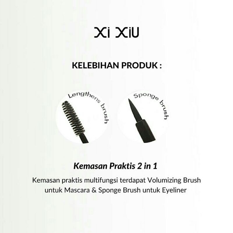 ❤️GROSIR❤️ XI XIU 2 IN 1 MASCARA &amp; EYELINER WATERPROOF