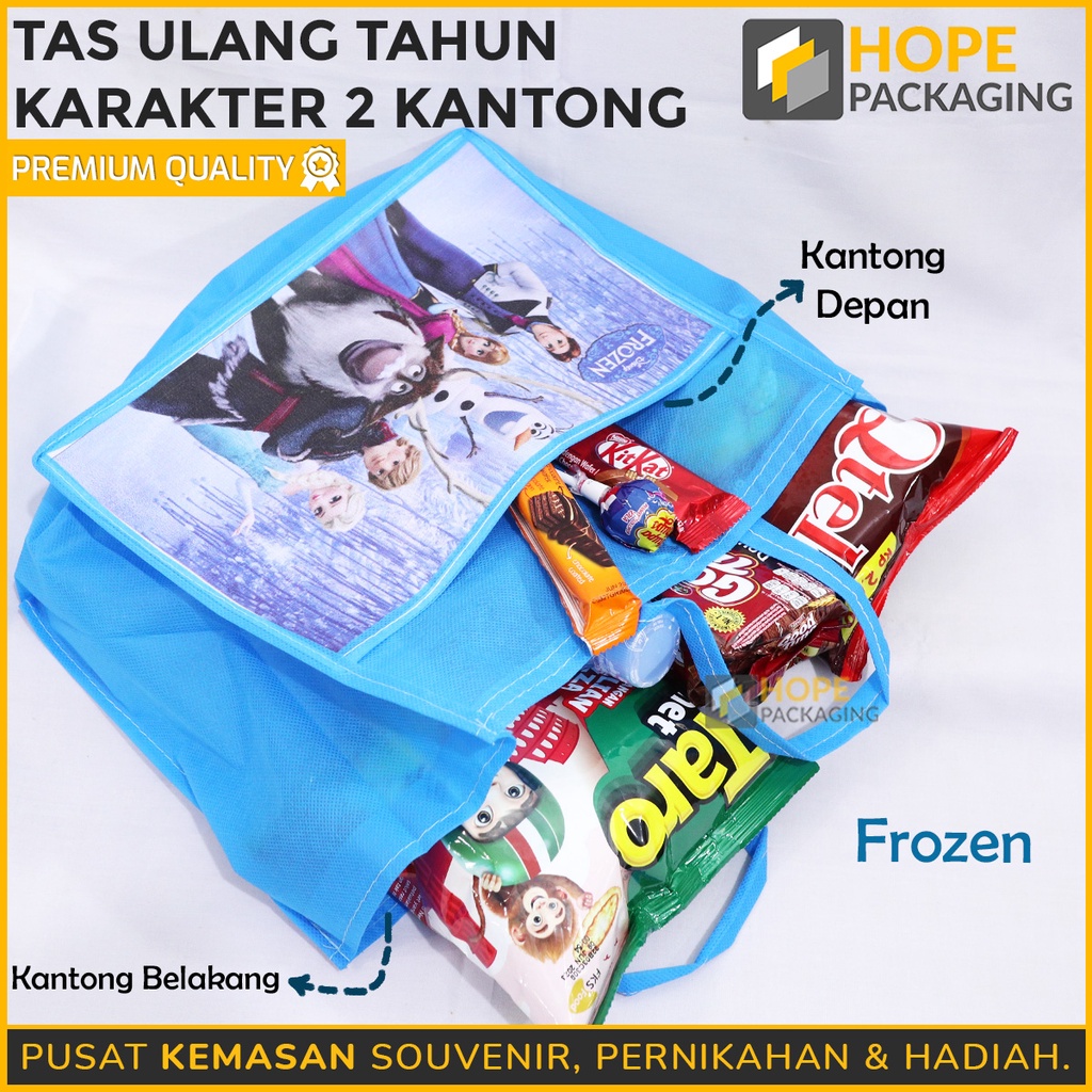 Tas Ulang Tahun Promo 2 Kantong Tas Ultah / Goodie Bag Ultah / Souvenir Ultah / Spunbond