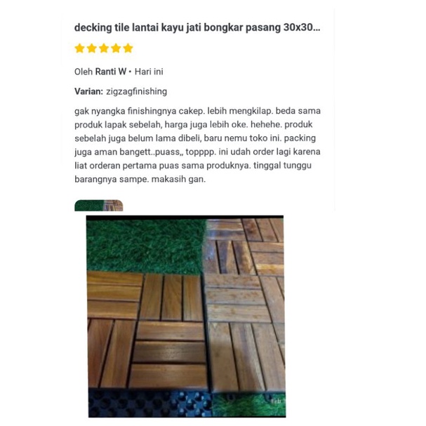 Decking tile Portable Kayu Jati 30x30 / LANTAI KAYU JATI bongkar pasang