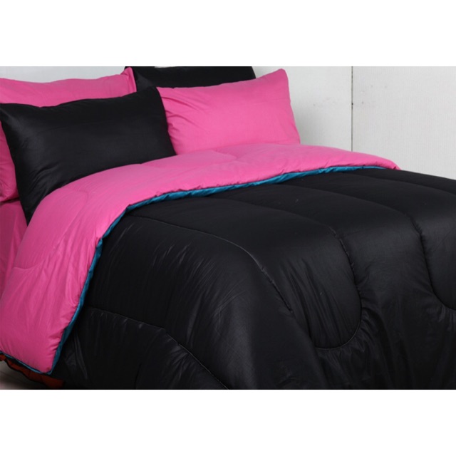 Sprei dan bedcover polos fanta mix hitam / bedcover murah meriah / bedcover polosan