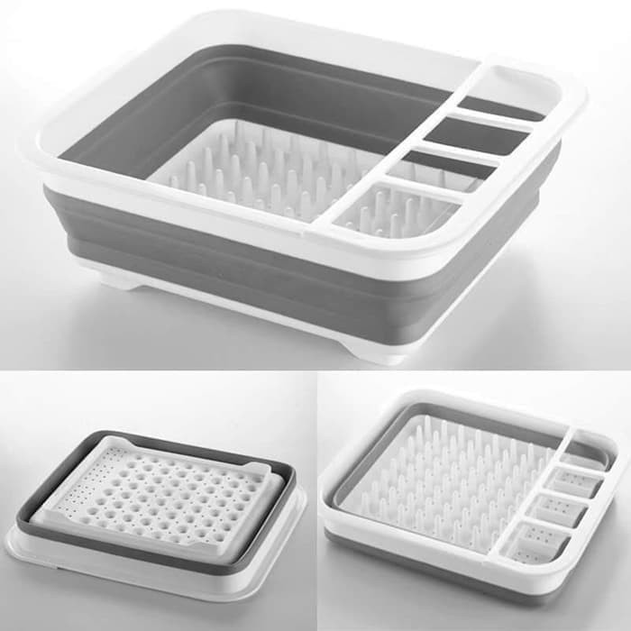 Dish drainer Rak Pengering ALAT DAPUR PIRING SENDOK MANGKOK KITCHEN TOOLS BASKOM LIPAT PORTABLE SET