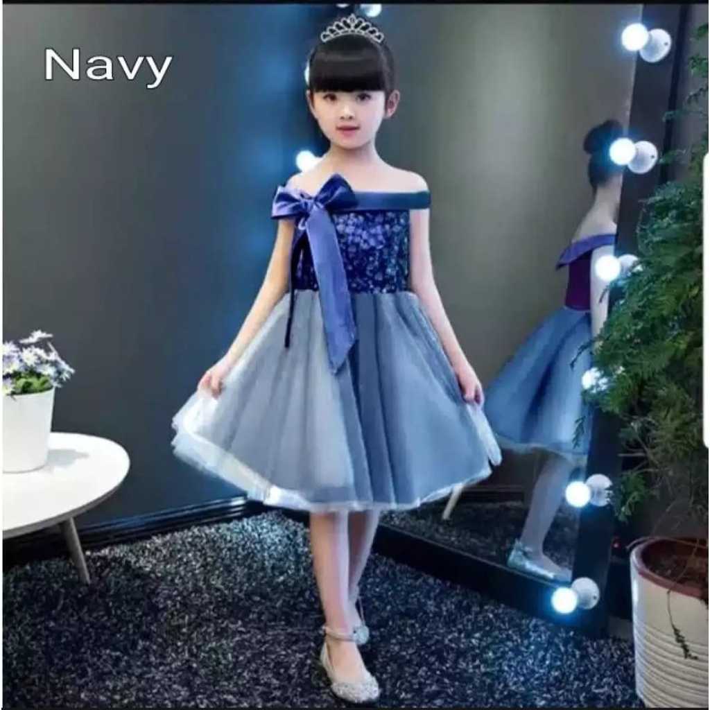 INV - DRESS ANAK KOREA THALIA BRUKAT / COMBI TILLE / TERBARU / UMUR 5-7 TAHUN/KOREA/BANGKOK