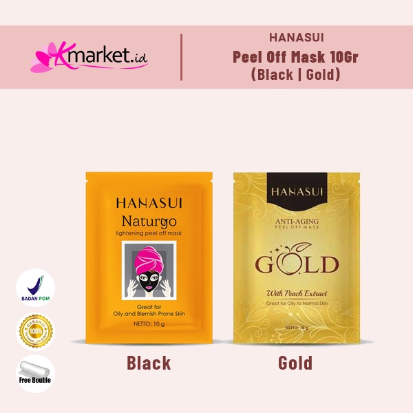 Hanasui Naturgo Peel Off Mask Black | Gold Sachet 10gr