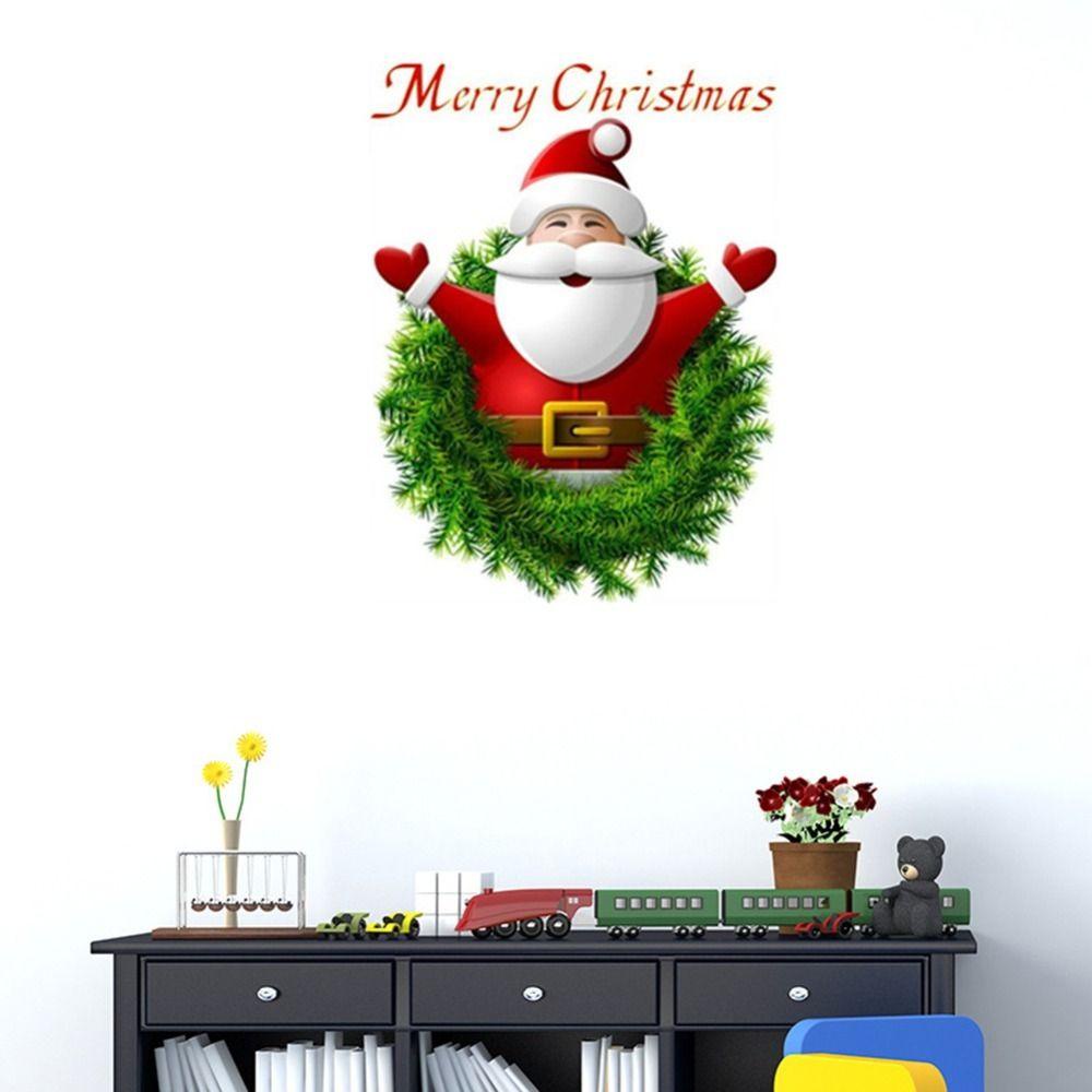 Preva 2pcs/set Stiker Dinding Navidad Kado Natal Decor Merry Christmas