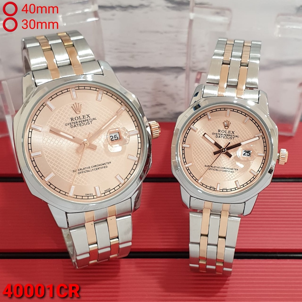 Original Jam Tangan Couple ROLEX Fashion Rantai Body Bulat Tanggal Aktif Premium Kekinian