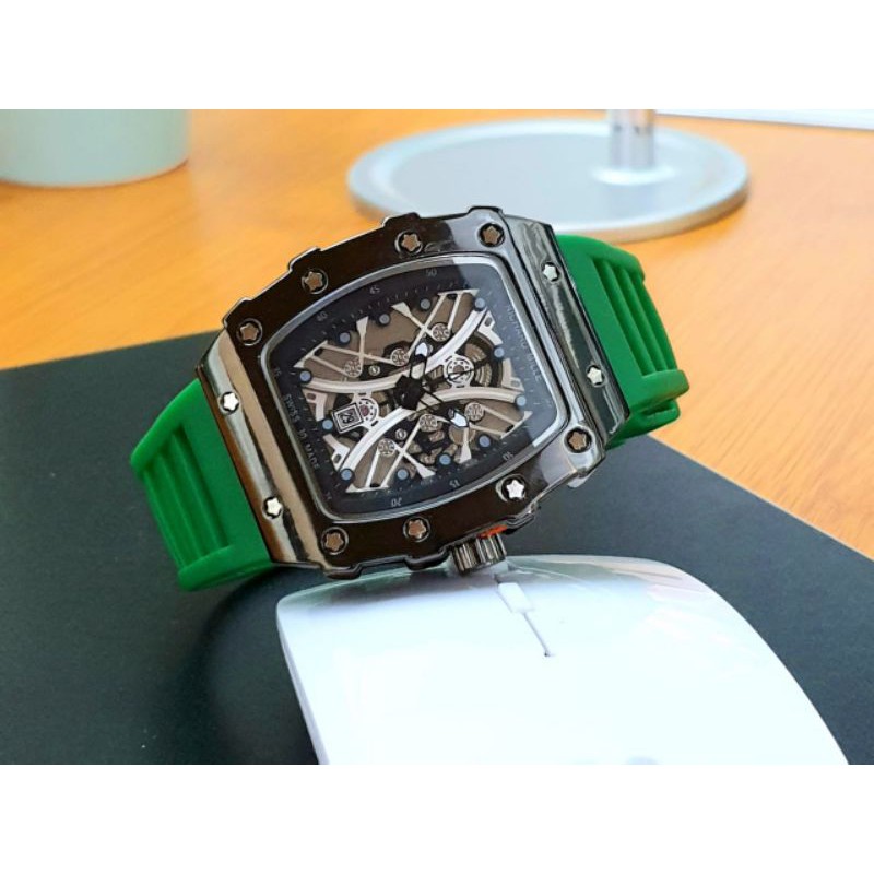 Jam Tangan Fashion Pria & Wanita RM 2140 Y Tali Rubber Chrono Variasi Tanggal Aktif Free Box - COD