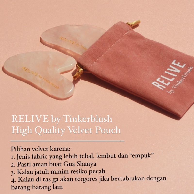 [RELIVE by Tinkerblush] ROSE QUARTZ GUA SHA 100% Rose Quartz Stone Asli bentuk Hati/Heart