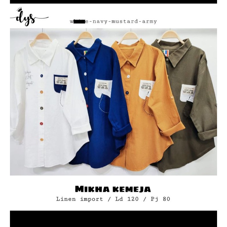 MIKHA KEMEJA BY DYS BAJU WANITA BAHAN LINEN IMPORT