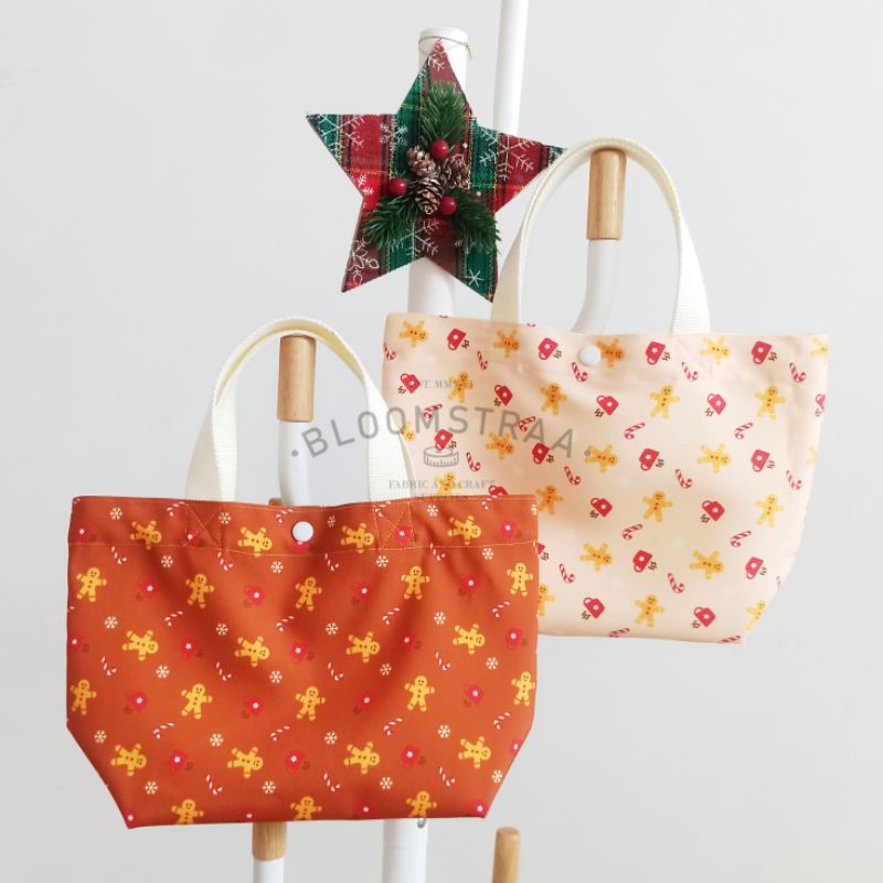 [THYME] Tas Hampers Christmas Edition Goodie Tote Bag Natal 30x20x10cm