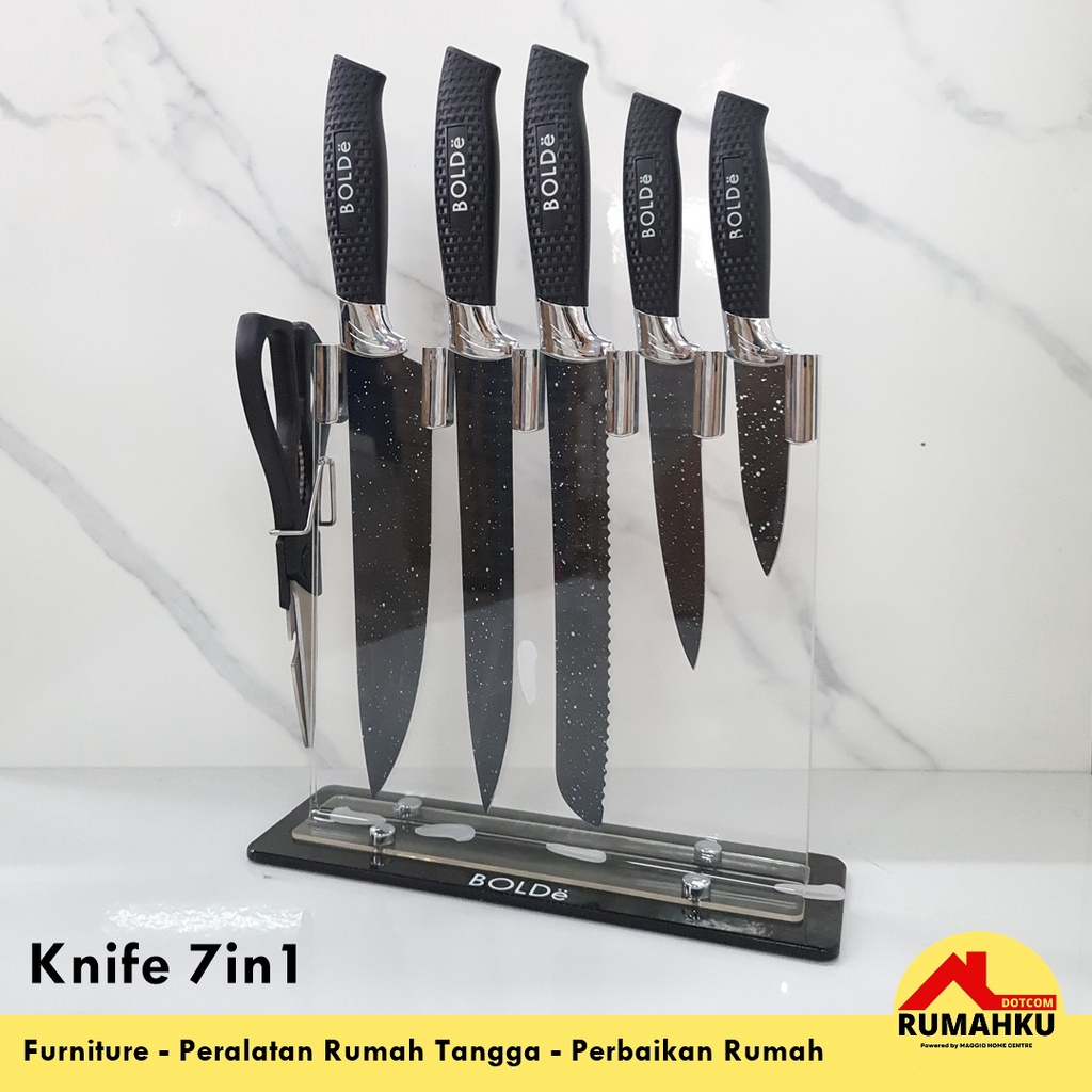 PISAU SET PREMIUM - PISAU DAPUR KOMPLIT SET - PISAU KITCHEN SET BOLDE UTENSILS 7IN1 - BOLDE