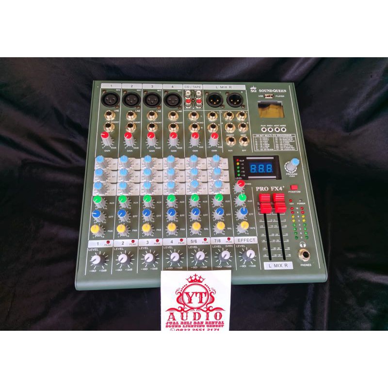 MIXER SOUNDQUEEN PRO FX4 4CHANNEL EFEK 256 PILIHAN