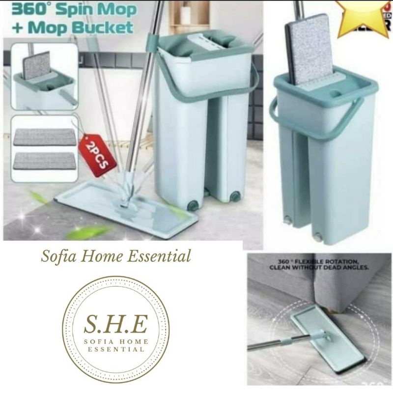 Alat Pel Praktis 360° Spin Mop + Mop Bucket