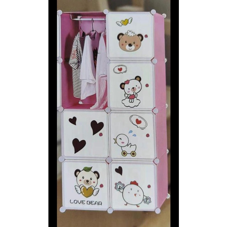 (7KG) SHENAR NEW!! LEMARI PLASTIK PORTABLE 8 PINTU / LEMARI PAKAIAN SERBAGUNA / WARDROBE / ANIMAL