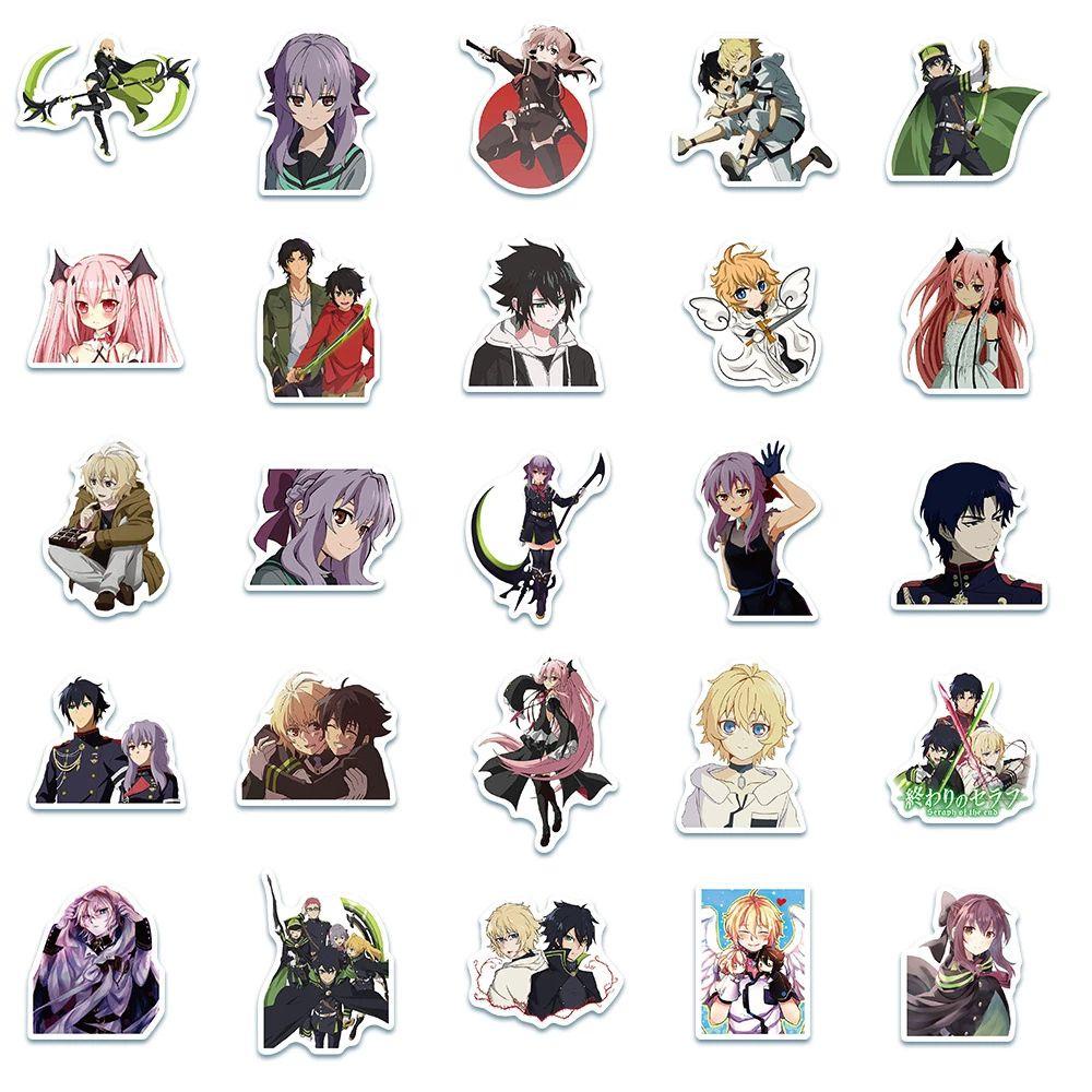 Lanfy Seraph Of The End Stiker DIY Scrapbooking Mainan Anak Laptop Self-Adhesive Alat Tulis Stiker Ponsel Dekorasi Graffiti Stiker