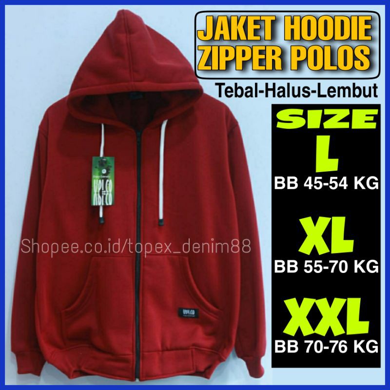 JAKET HOODIE ZIPPER POLOS PRIA WANITA original bahan tebal