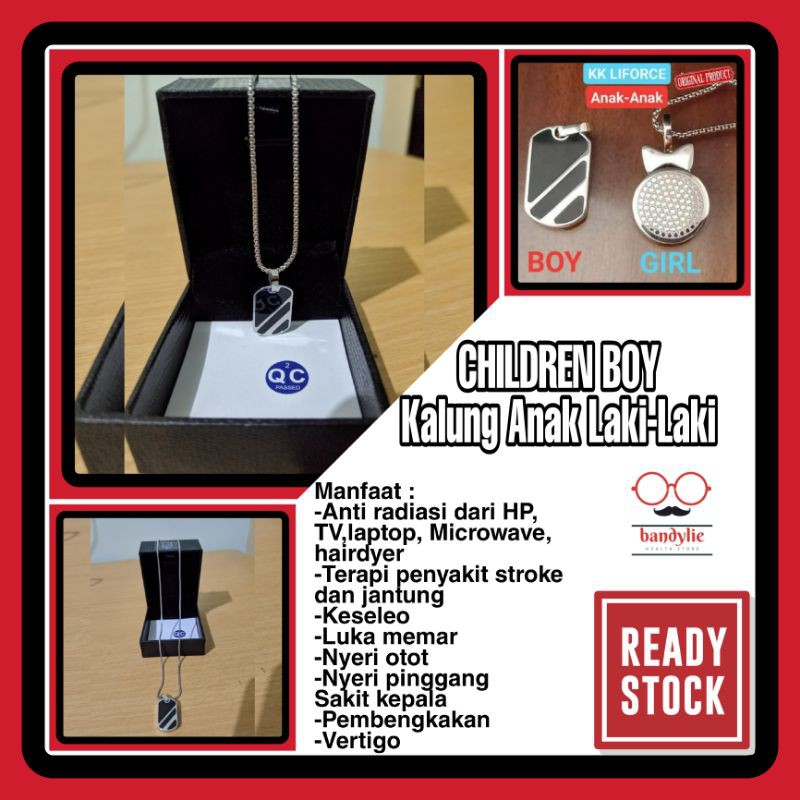 Kalung Kesehatan KK LIFORCE CHILDREN BOY Anak Laki-Laki Anti Radiasi Original KK Indonesia From USA