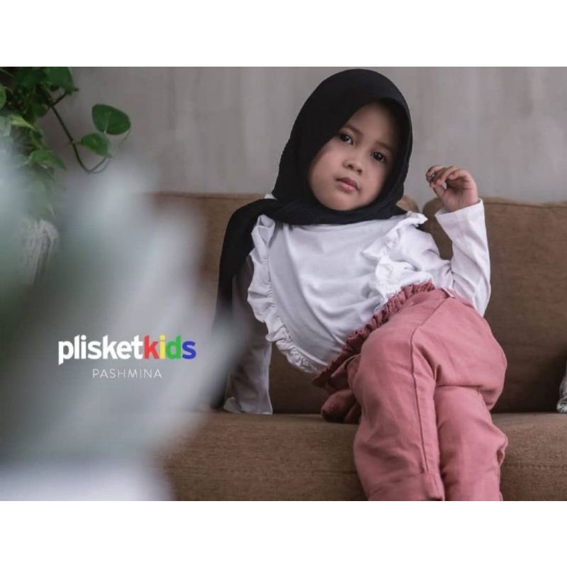 Pashmina Plisket anak pashmina Pliskit kids 2-10th