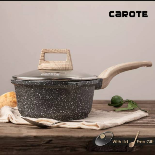 Ready Carote Sauce Pan 18cm Panci Wajan Wok Penggorengan Granite Anti Lengket Non Stick