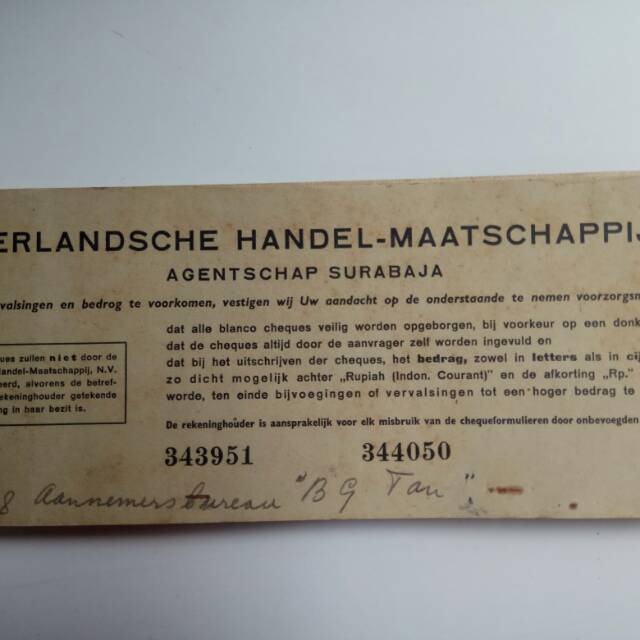 

KWITANSI LAMA NEDERLANDCHE HANDEL MAATSCHAPPJ TAHUN 1953