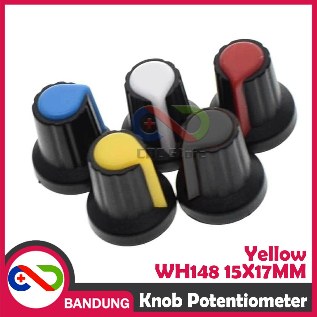 KNOB POTENTIOMETER POTENSIOMETER ROTARY WH148 15X17MM YELLOW KUNING