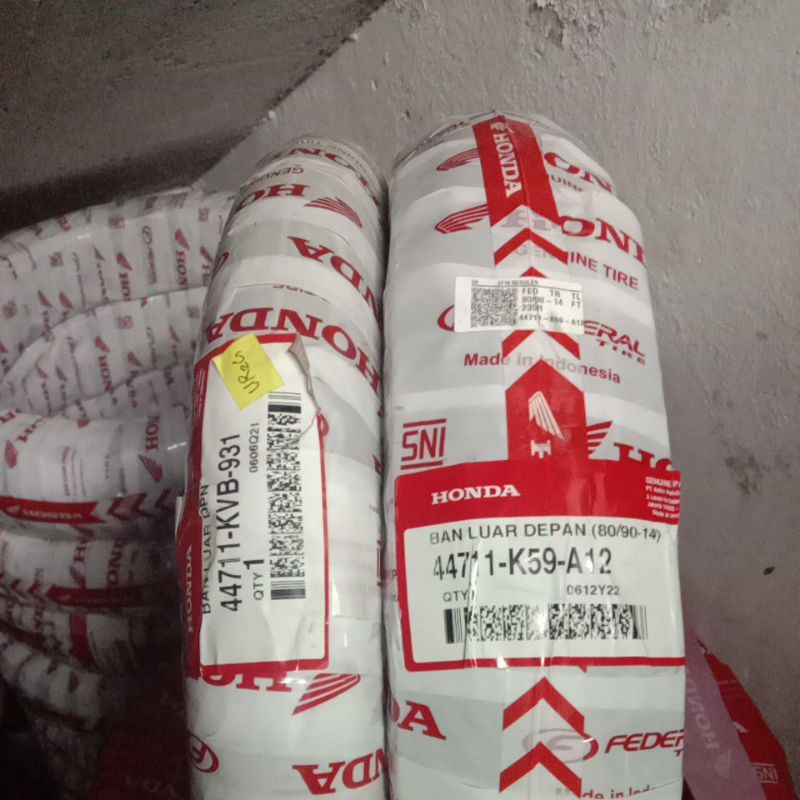 Ban Luar Depan Honda AHM Federal 80/90 Ring 14 K59 Tubeless KVB Tubetipe (Pakai Ban Dalam) Ban Motor